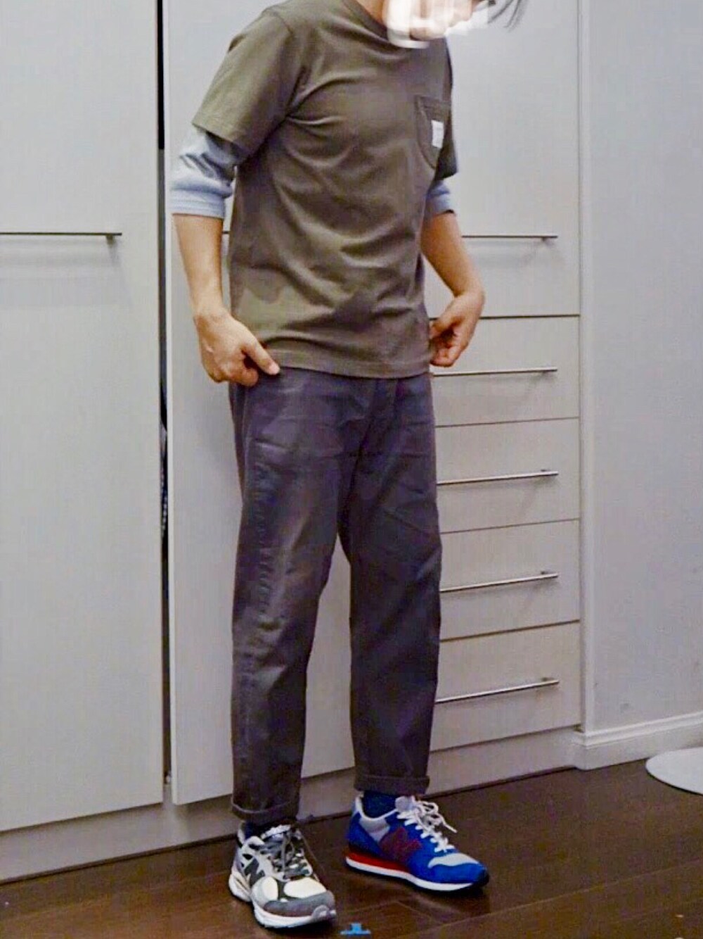 「new balance 996、new balance nb1、NEW BALANCE 990、madness」｜「NEW BALANCEのアイテム（スニーカー、その他）」を使った、Kさん（メンズ・170cm）の秋コーディネートの1枚目の写真