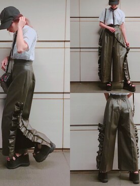 「RICHARDSON（リチャードソン）のアイテム（帽子）」を使った、西もなか（FICTION TOKYO）さん（レディース・160cm）の夏コーディネート