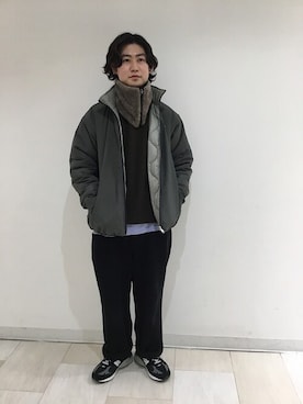 「アイテム（ネックウォーマー/スヌード）」を使った、大羽賀さん（メンズ・164cm）の冬コーディネート