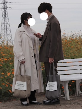 「カップルコーデ」｜「アイテム（その他アウター）」を使った、ﾋﾟﾋﾟﾋﾟさん（レディース・156cm）の冬コーディネート