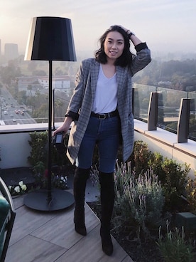 「overthekneeboots」｜ANNEさん（レディース・165cm）の冬コーディネート