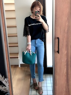 「Aco Design（アコデザイン）のアイテム」を使った、ひーさん🗿💬さん（レディース・165cm）の夏コーディネート