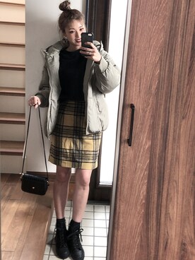 「reca（レカ）のアイテム（ダウンジャケット/コート）」を使った、ひーさん🗿💬さん（レディース・165cm）の秋コーディネート