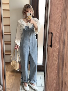 「reca（レカ）のアイテム（オールインワン・サロペット）」を使った、ひーさん🗿💬さん（レディース・165cm）の春コーディネート