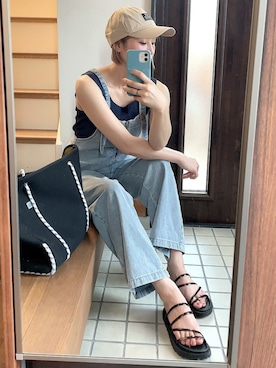 「reca（レカ）のアイテム（オールインワン・サロペット）」を使った、ひーさん🗿💬さん（レディース・165cm）の春コーディネート