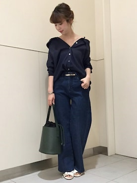 「Noble（ノーブル）のアイテム（パンツ）」を使った、AYAさん（レディース・160cm）の春コーディネート