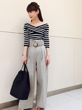 「Noble（ノーブル）のアイテム（サンダル）」を使った、AYAさん（レディース・160cm）の夏コーディネート