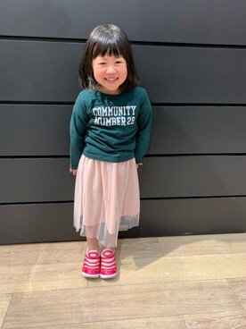 「アイテム（スカート）」を使った、marumaruさん（キッズ・100cm）の冬コーディネート