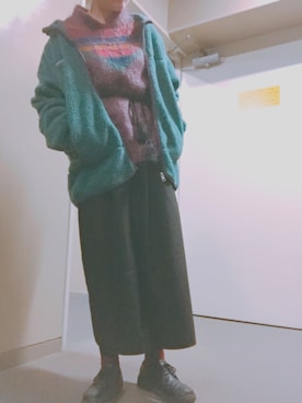 「アパレルスタッフ」｜「アイテム（マウンテンパーカー）」を使った、え む ゆさん（レディース・158cm）の冬コーディネート