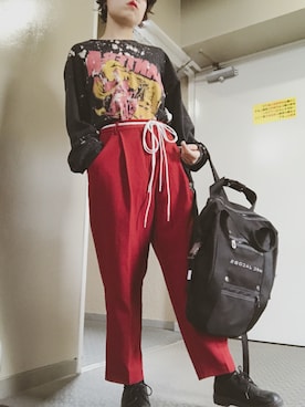「アパレルスタッフ」｜「アイテム（スラックス）」を使った、え む ゆさん（レディース・158cm）の夏コーディネート