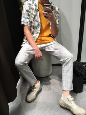 「ROARINGWILDのアイテム（トップス）」を使った、Fish_man_さん（メンズ・180cm）の夏コーディネート