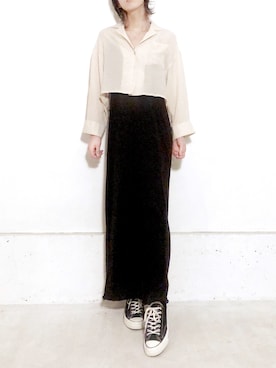 「チャックテイラー」｜「アイテム（その他）」を使った、リヨさん（レディース・175cm）の春コーディネート