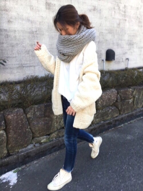 yuko使用「TODAYFUL（Hand Knit Cardigan）」的時尚穿搭