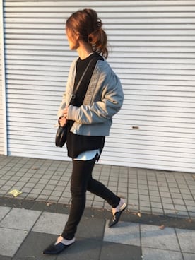 「バブーシュ」｜「アイテム（ブルゾン）」を使った、yukoさん（レディース・168cm）の冬コーディネート