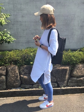 「ALLUMER（アリュメール）のアイテム（Tシャツ/カットソー）」を使った、yukoさん（レディース・168cm）の夏コーディネート