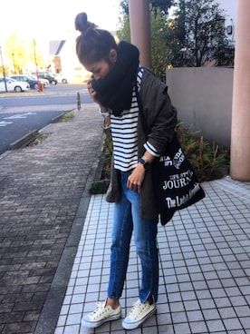 「TODAYFUL（トゥデイフル）のVintageトートバッグ（トートバッグ）」を使った、yukoさん（レディース・168cm）の冬コーディネート