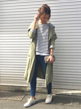 「RED CHOP WORKS（レッドチョップワークス）のアイテム（ジャケット/アウター）」を使った、yukoさん（レディース・168cm）の春コーディネート