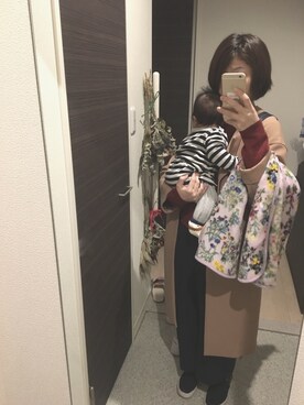「お散歩」｜「アイテム（スリッポン）」を使った、riiiさん（レディース・160cm）の冬コーディネート