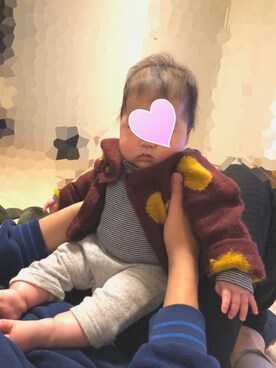 「ZARA（ザラ）のアイテム（その他アウター）」を使った、riiiさん（キッズ・60cm）の冬コーディネート