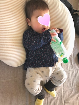 「PETIT BATEAU（プチバトー）のアイテム（その他アウター）」を使った、riiiさん（キッズ・60cm）の春コーディネート