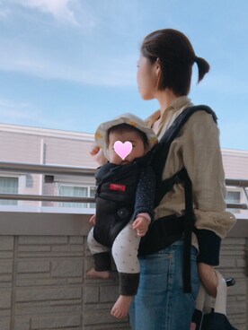 「PETIT BATEAU（プチバトー）のアイテム（その他アウター）」を使った、riiiさん（キッズ・60cm）の春コーディネート