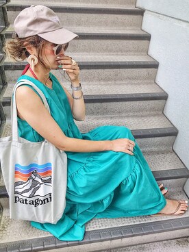 「Guess（ゲス）のアイテム（キャップ）」を使った、mikippeさん（レディース・168cm）の夏コーディネート
