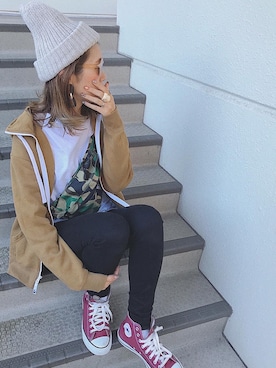 ザ ノース フェイス ユニセックスフルジップスウェットパーカー リアビューフルジップフーディーを使ったレディース人気ファッションコーディネート Wear