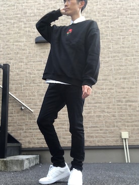 「アイテム（スウェット）」を使った、亮輔さん（メンズ・181cm・30代）の秋コーディネート
