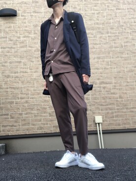 「NANO universe（ナノユニバース）のアイテム（チェスターコート）」を使った、亮輔さん（メンズ・181cm）の冬コーディネート