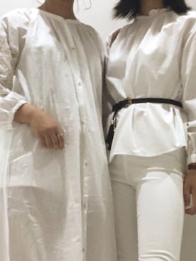 「earth music&ecology（アースミュージックアンドエコロジー）のエンブロイダリー刺繍ワンピース ＊（ワンピース）」を使った、kotllioさん（レディース・158cm）の春コーディネート