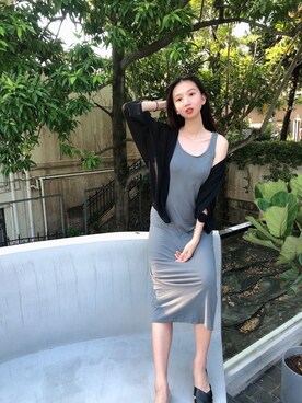「休闲」｜「アイテム（ジャンパースカート）」を使った、lvdabooさん（レディース・165cm）の夏コーディネート