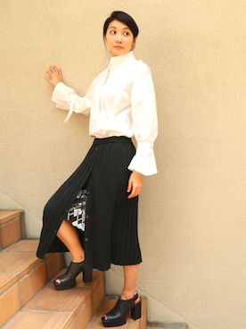 「Yasutoshi Ezumi（ヤストシエズミ）のアイテム」を使った、YEさん（レディース・163cm）の冬コーディネート