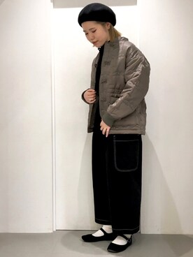 「POU DOU DOU（プードゥドゥ）のアイテム（ブルゾン）」を使った、いしざわさん（レディース・158cm）の冬コーディネート