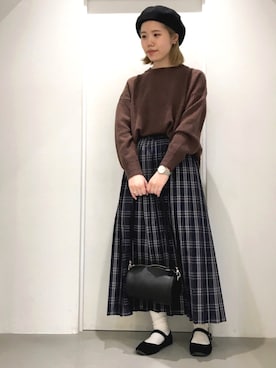 「POU DOU DOU（プードゥドゥ）のアイテム」を使った、いしざわさん（レディース・158cm）の冬コーディネート