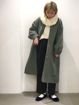 「POU DOU DOU（プードゥドゥ）のアイテム（その他アウター）」を使った、いしざわさん（レディース・158cm）の冬コーディネート