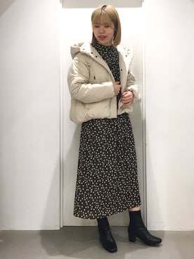 「POU DOU DOU（プードゥドゥ）のアイテム（ブルゾン）」を使った、いしざわさん（レディース・158cm）の冬コーディネート