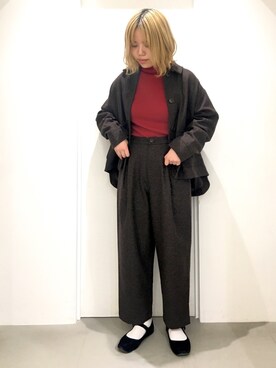 「POU DOU DOU（プードゥドゥ）のアイテム（ブルゾン）」を使った、いしざわさん（レディース・158cm）の冬コーディネート