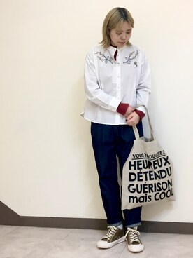 「nop de nod（ノップドゥノッド）のアイテム」を使った、いしざわさん（レディース・158cm）の冬コーディネート