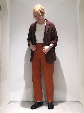 「POU DOU DOU（プードゥドゥ）のアイテム（ブルゾン）」を使った、いしざわさん（レディース・158cm）の春コーディネート