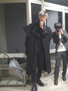 「Yohji Yamamoto（ヨウジヤマモト）のアイテム（レッグウェア）」を使った、⭐りゅーちゃん社長⭐︎さん（メンズ・184cm）の冬コーディネート