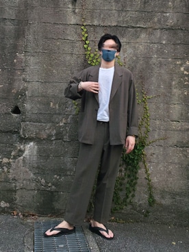 「BEAMS（ビームス）のアイテム（スラックス）」を使った、🫛(SOY)さん（メンズ・180cm）の春コーディネート