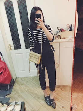 「SNIDEL（スナイデル）のアイテム（スラックス）」を使った、stellaさん（レディース・169cm）の冬コーディネート