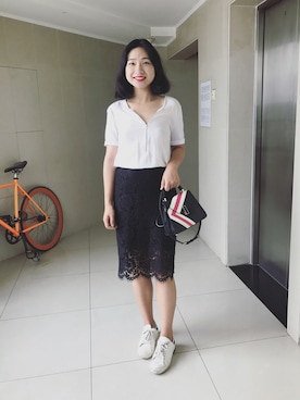 「The Kooples（-）のアイテム」を使った、stellaさん（レディース・169cm）の夏コーディネート