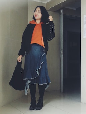 「G.V.G.V.（ジーヴィージーヴィー）のアイテム（ブルゾン）」を使った、stellaさん（レディース・169cm）の冬コーディネート