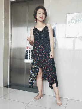 「Mo&Co.（モーアンドコー）のアイテム（ワンピース/ドレス）」を使った、stellaさん（レディース・169cm）の夏コーディネート