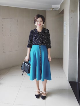 「Ameri（アメリ）のアイテム（かごバッグ）」を使った、stellaさん（レディース・169cm）の秋コーディネート