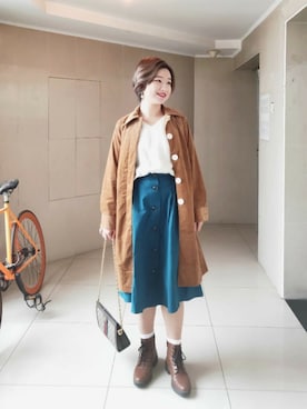 「Mo&Co.（モーアンドコー）のアイテム（ジャケット/アウター）」を使った、stellaさん（レディース・169cm）の秋コーディネート