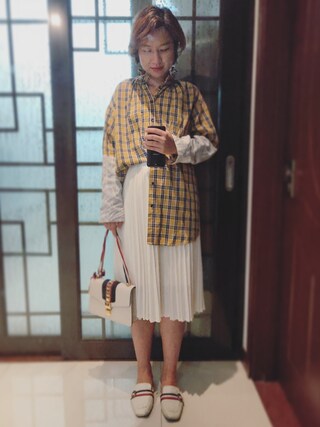【美品】GUCCI グッチ プリーツスカート ワンピ 38 GGチェーンベルト GUCCI（グッチ）の「Gucci - Sylvie ショルダーバッグ - women