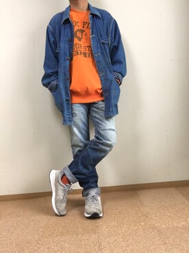 「3色コーデ」｜「アイテム（ステンカラーコート）」を使った、きぃちゃんさん（メンズ・163cm）の春コーディネート