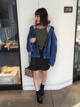 「H&M（エイチ・アンド・エム）のアイテム（タンクトップ）」を使った、ヤマキミさん（レディース・154cm）の秋コーディネート